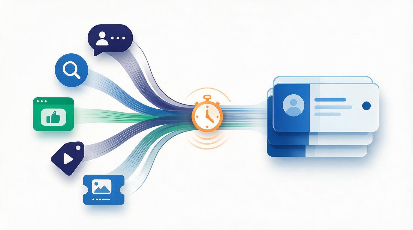 Multiple ad sources feeding into a single unified CRM inbox in real time