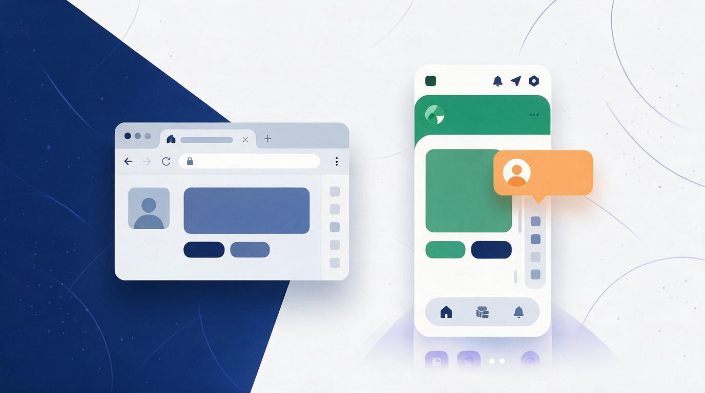Comparison of a generic browser wrapper against a native branded app with push notifications