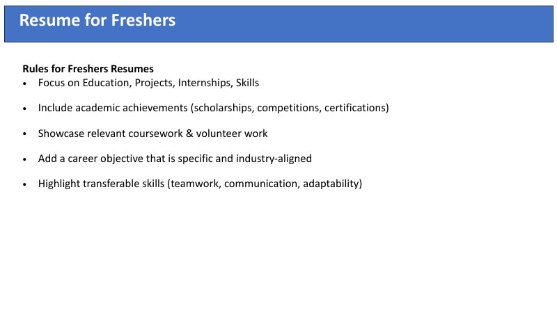 Slide 3 of ITRC's resume-writing PDF: a title bar and bullet points on a white background